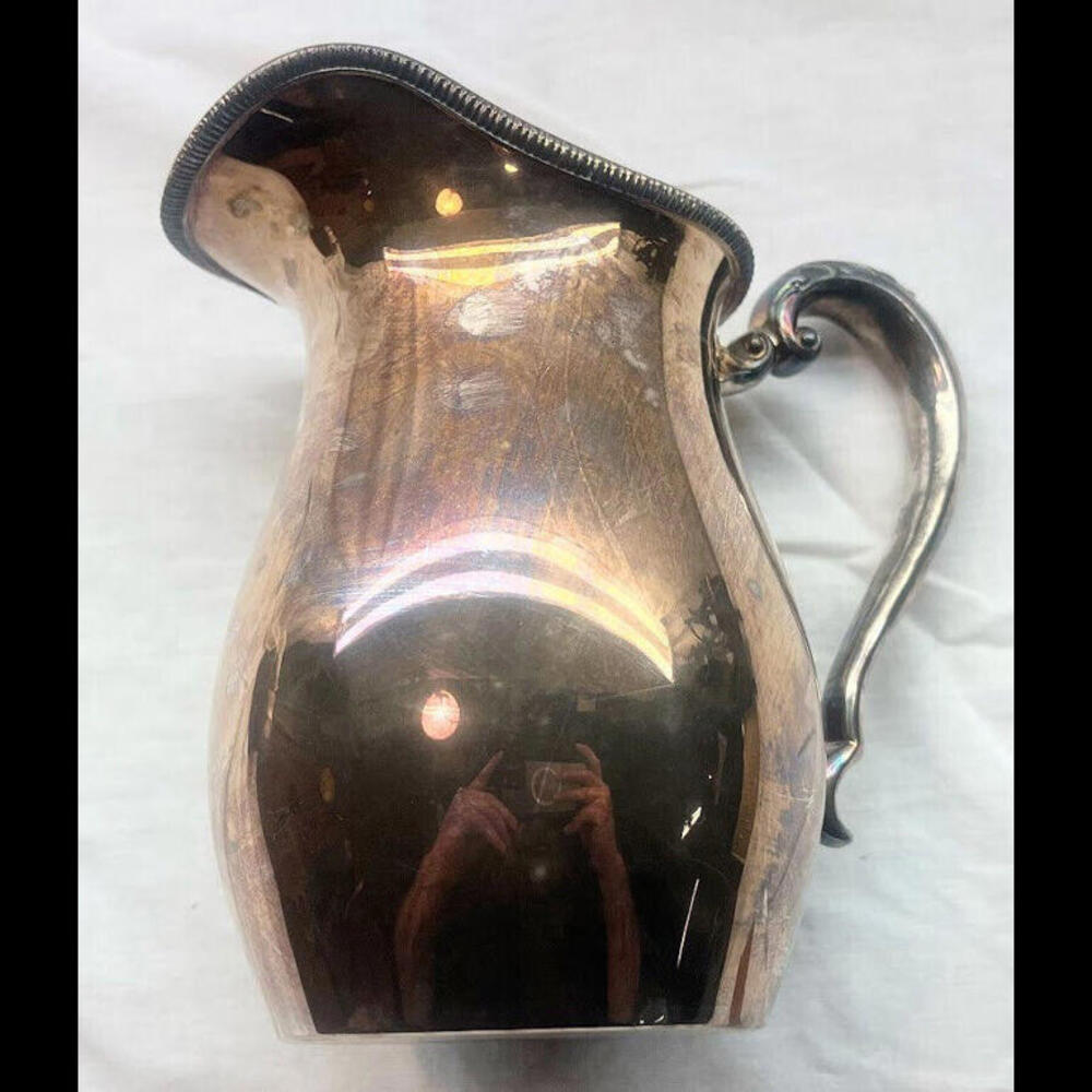 Vintage Crescent Silver Plated Silver-plate Water Ice Tea Pitcher Hallmarked